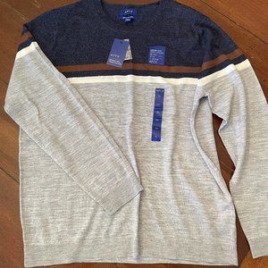 Mens Sweater - Apt. 9, Navy and Off-white - Soft!